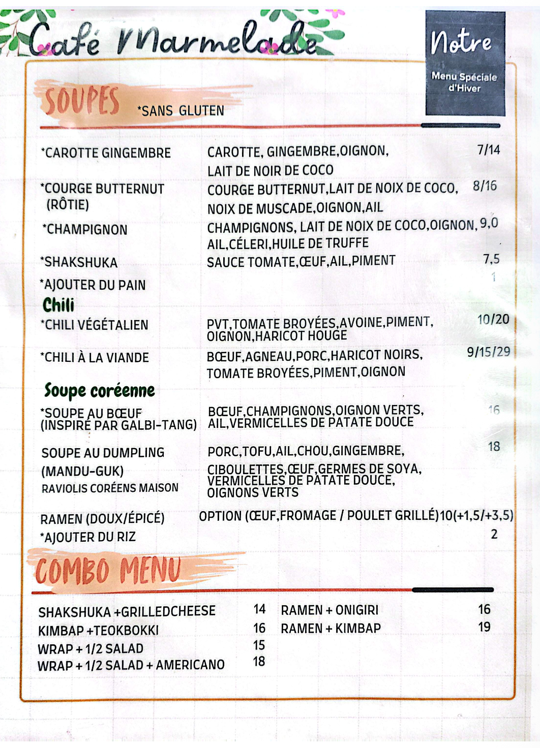 Menu page 2
