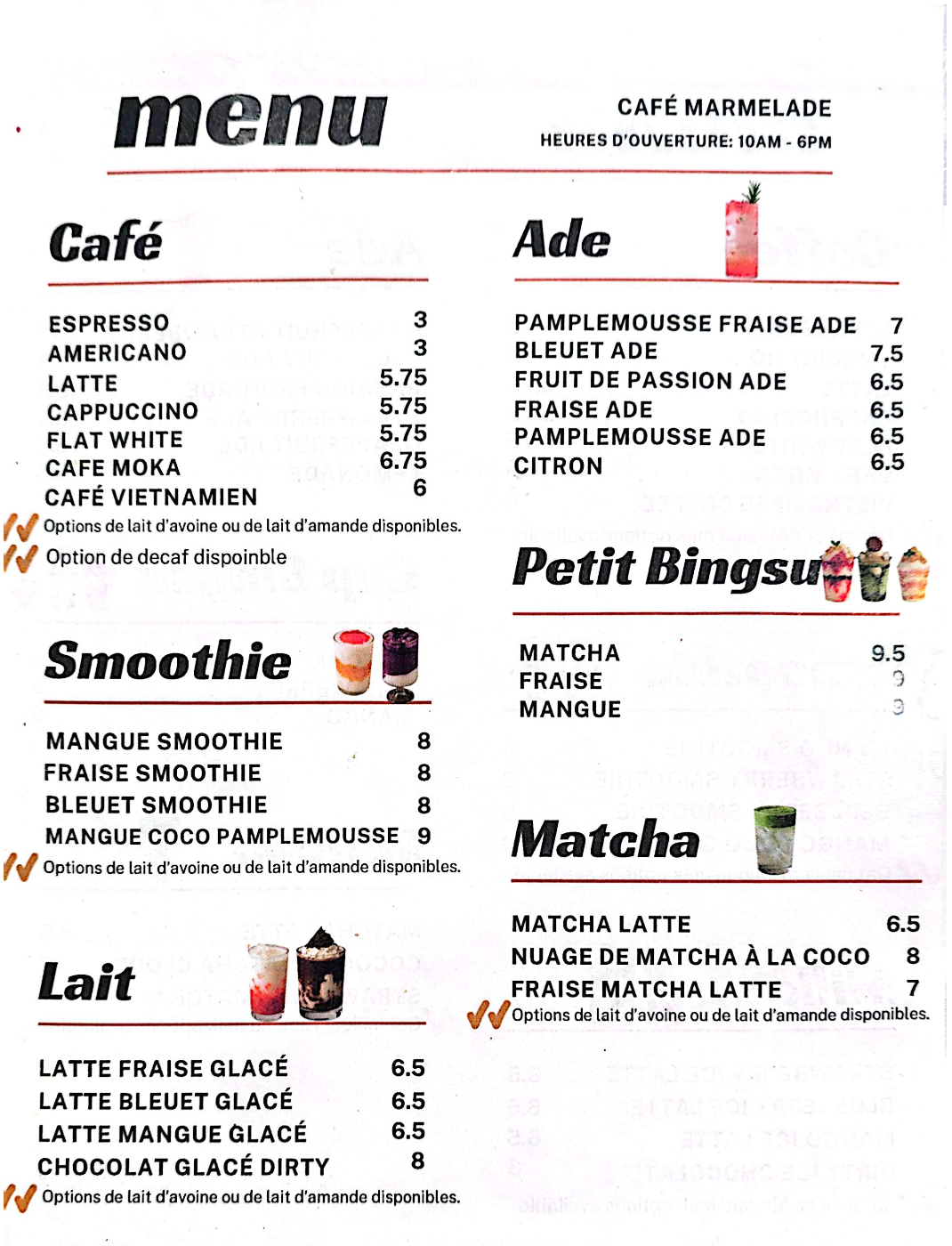 Menu page 3