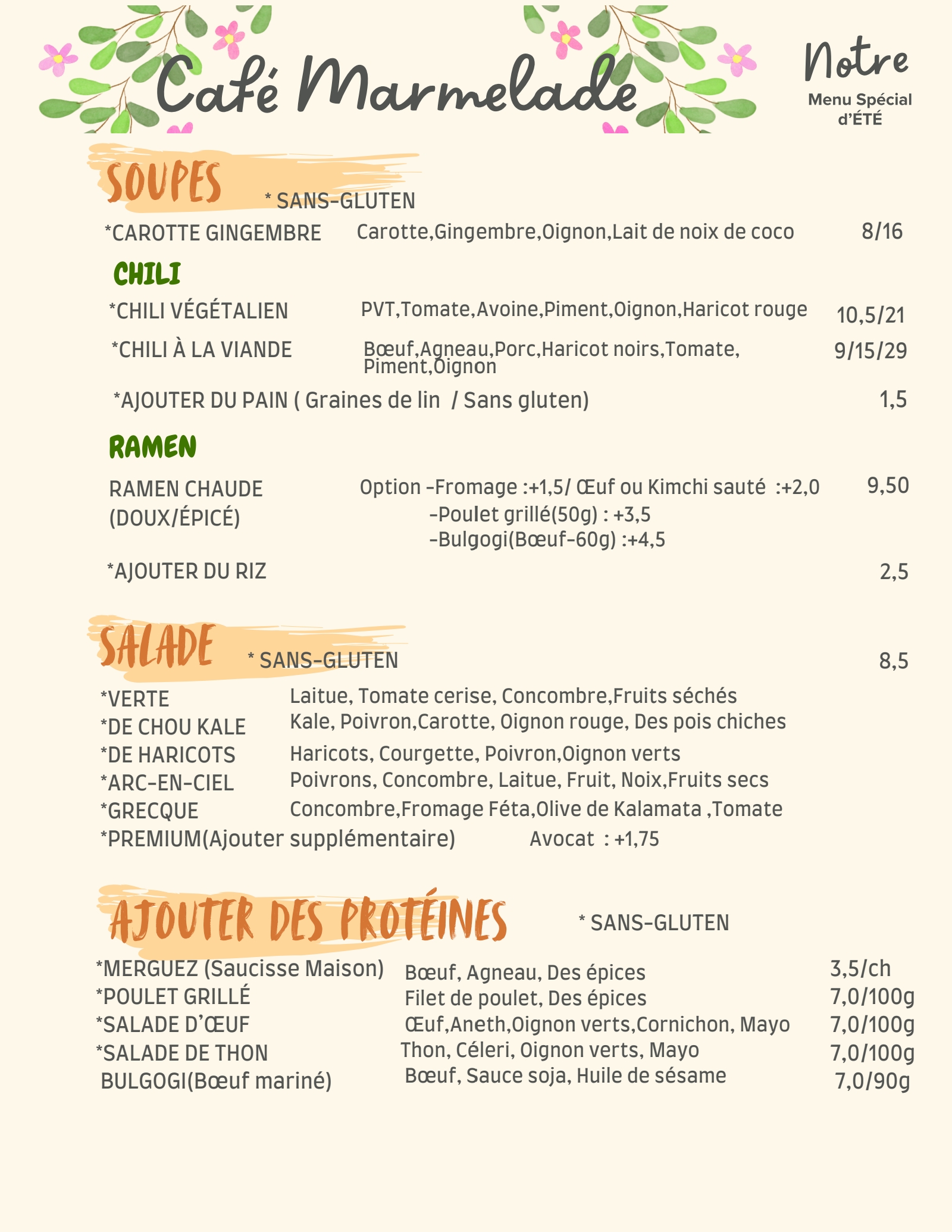 Menu page 1