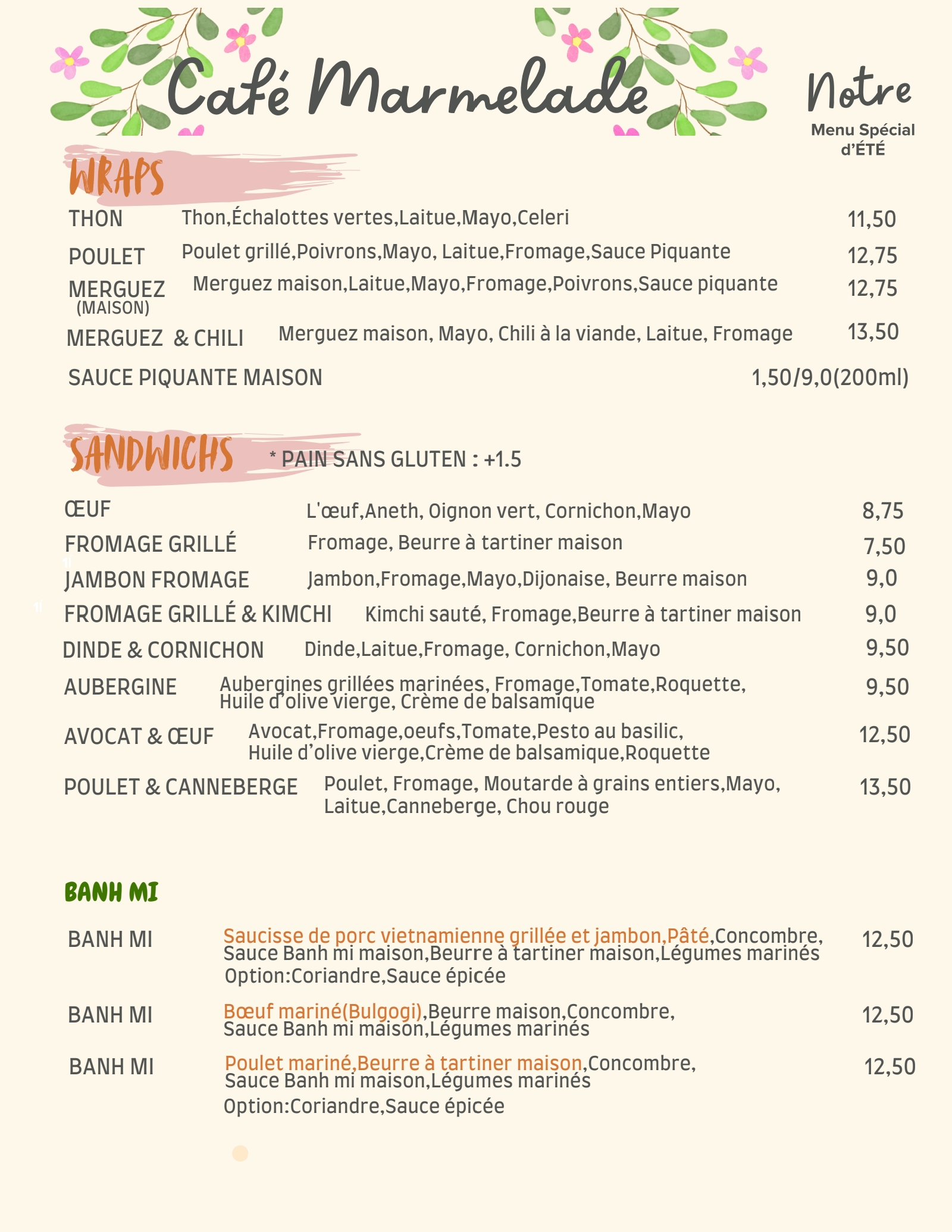 Menu page 3