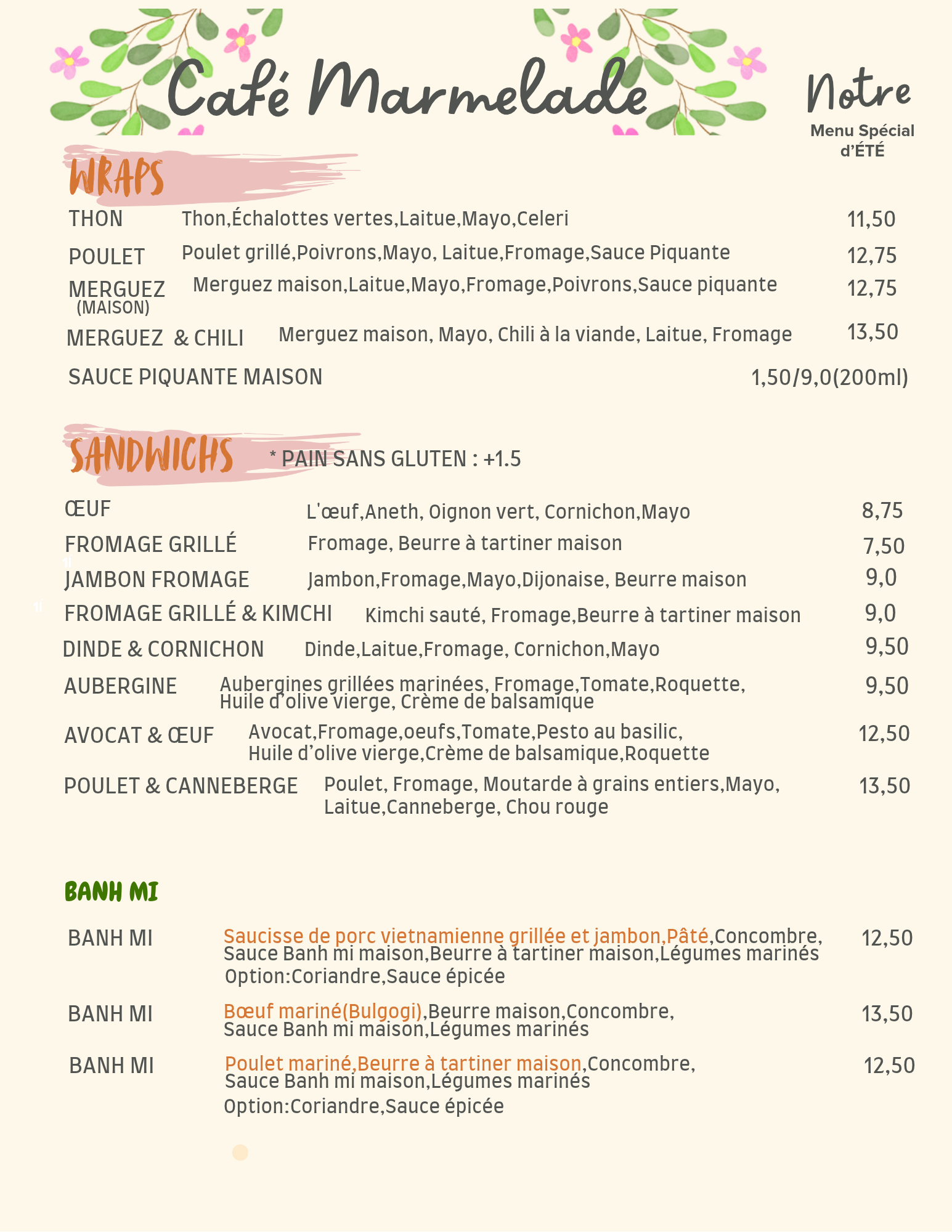 Menu page 3